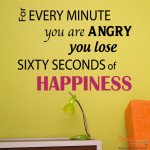 Decaleco Wall Decals - Sixty Seconds of Happiness Quote